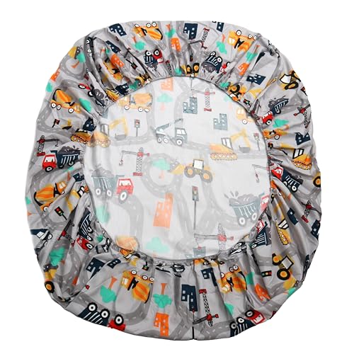 MK Collection Sheet Set Kids Teens Excavator Trucks Yellow Navy Blue Grey Red White Luxury Sheet Set New (Queen) MK Home