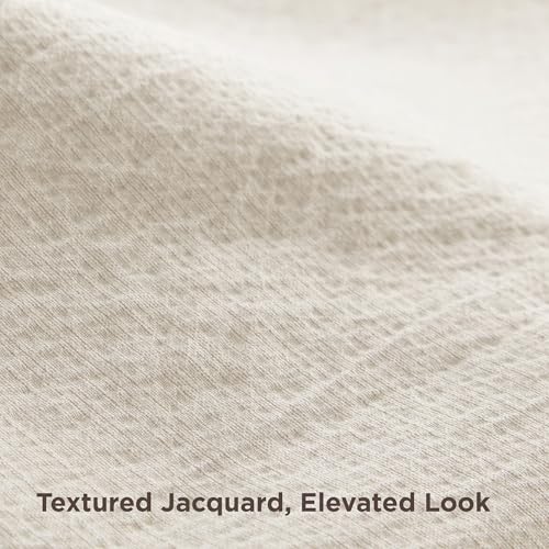 Bedsure Textured Duvet Cover Queen Size - Cotton-Like Polyester Jacquard Duvet Cover Set for All Seasons - 3 Pieces Ultra Soft Bedding Set with 2 Pillow Shams, NO Comforter (Beige, Queen, 90"x90") Bedsure