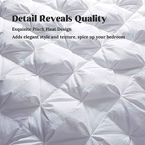 puredown® Goose Down Comforter Twin Size 800 Fill Power, 100% Cotton All Season Duvet Insert 700 Thread Count, Cloud Fluffy Pinch Pleat Extra Warmth puredown