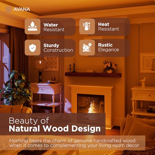 Avana Rustic Fireplace Mantel Shelf 60 Inches - Handcrafted Wood Mantles For Over Fireplace - Wall Mounted Farmhouse Fireplace Mantel Shelf - Floating Fireplace Mantels 60 X 8 X 3 - Rustic Traditional Avana