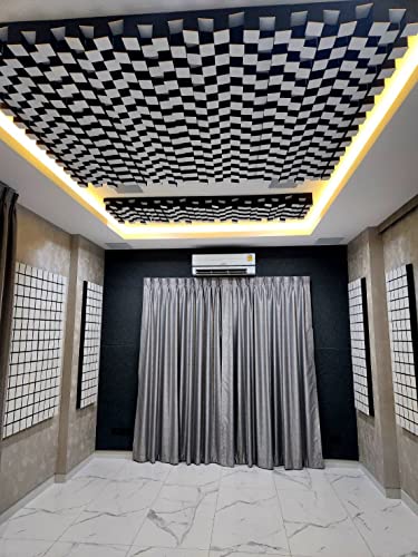 (2 Pack) — Sound Acoustic Studio Diffuser «Sirius» | 2D QRD | Diffusion - Reflection - Absorption - Soundproofing - Insulation | Wall Art Panel | (20"x20"x6" (50x50x15.3cm), Black) ua-acoustics