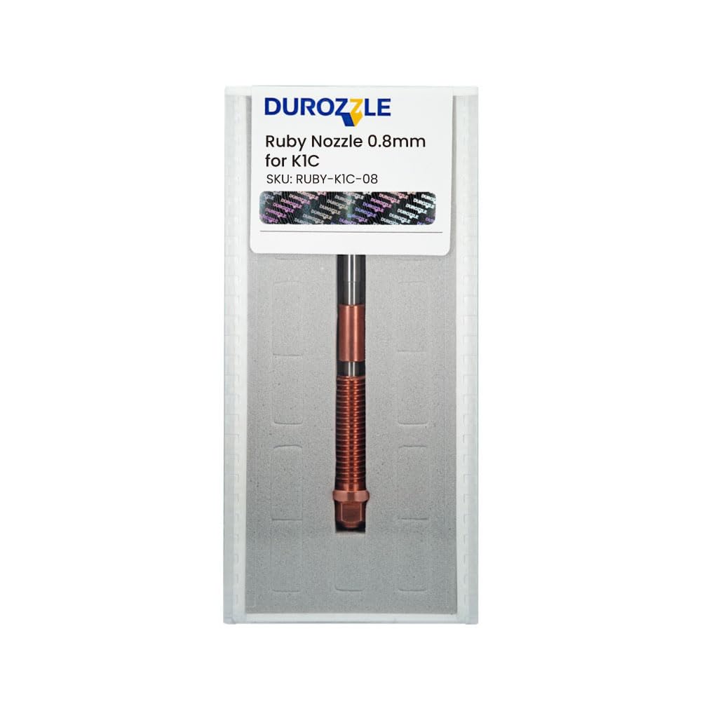 DUROZZLE Quick-Swap Ruby Nozzle 0.8mm for K1C / Ender-3 V3 / Ender-3 V3 Plus 3D Printer, Hardened & Abrasion Resistant for Precision Additive Manufacturing (K1C, 0.8mm) DUROZZLE
