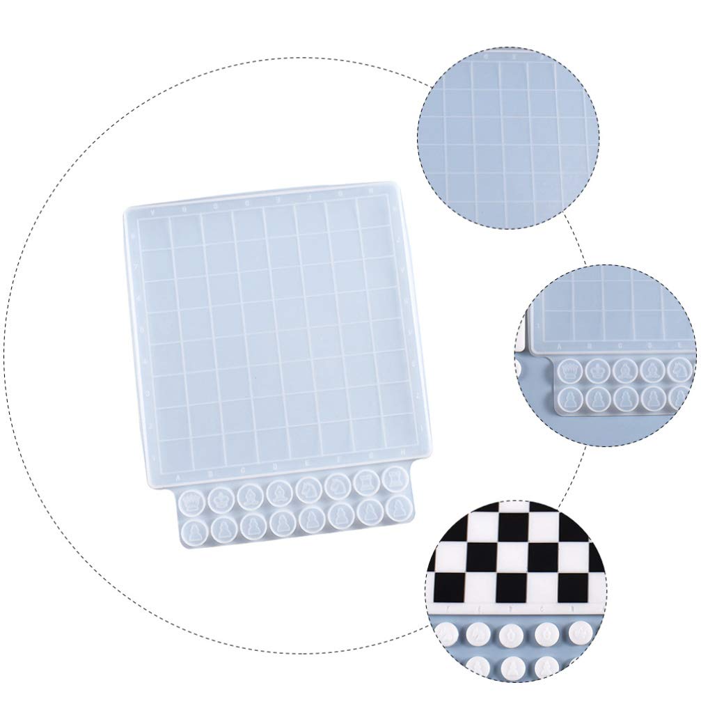 ARTIBETTER Chess Board Resin Mold Chess Table Epoxy Casting Mold International Chess Piece Silicone Mold for DIY Jewelry Crystal Crafts Making Tool ARTIBETTER