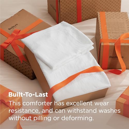 Bedsure King Comforter Set, White Soft Prewashed Bedding for All Seasons, 3 Pieces GentleSoft™ Bed Set, 1 Lightweight Comforter (104"x90") and 2 Pillowcases (20"x36") Bedsure