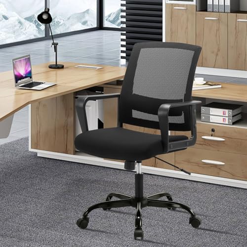 CLATINA Ergonomic Rolling Mesh Desk Chair with Executive Lumbar Support and Adjustable Swivel Design for Home Office Computer Black 8 Pack CLATINA
