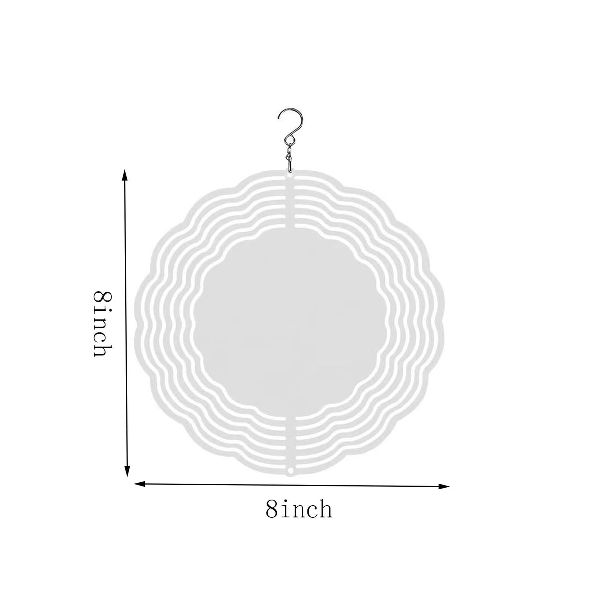 DJFHIW 5 Pack Sublimation Wind Spinner Blanks 8 Inch,3D Aluminum Wind Spinner Sublimation DIY Crafts Ornaments for Indoor Outdoor Garden Yard (8in) DJFHIW