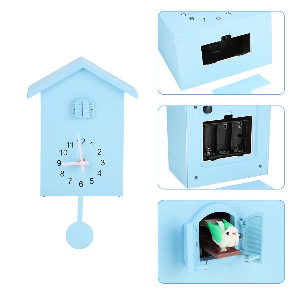 Coo Coo Clock, Bird Clock Sings on Hour Cuckoo Clock Modern Wall Clock with Sounds on Time Alarm Creative Pendulum Clock Hanging Gifts for Kids Grandfather Home Living Room Kitchen Office Decoration Tiiyee