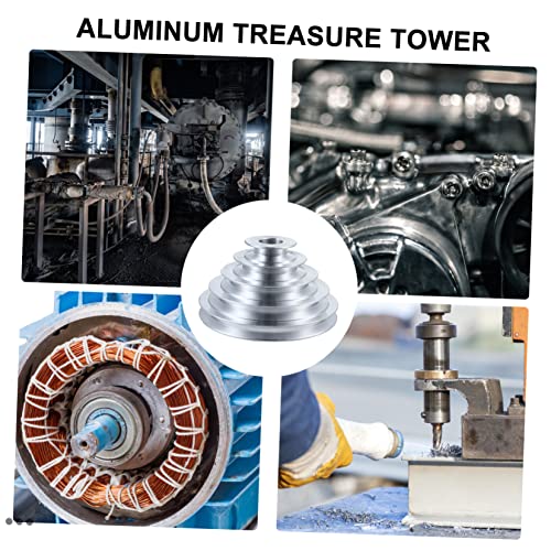 Mobestech Multi-Groove Wheel Heavy Duty Pulley A Type 5 Groove Pulley Drill Press Pulley 5-Step Pulley for V- Shaped Timing Belt Aluminum Alloy Mobestech