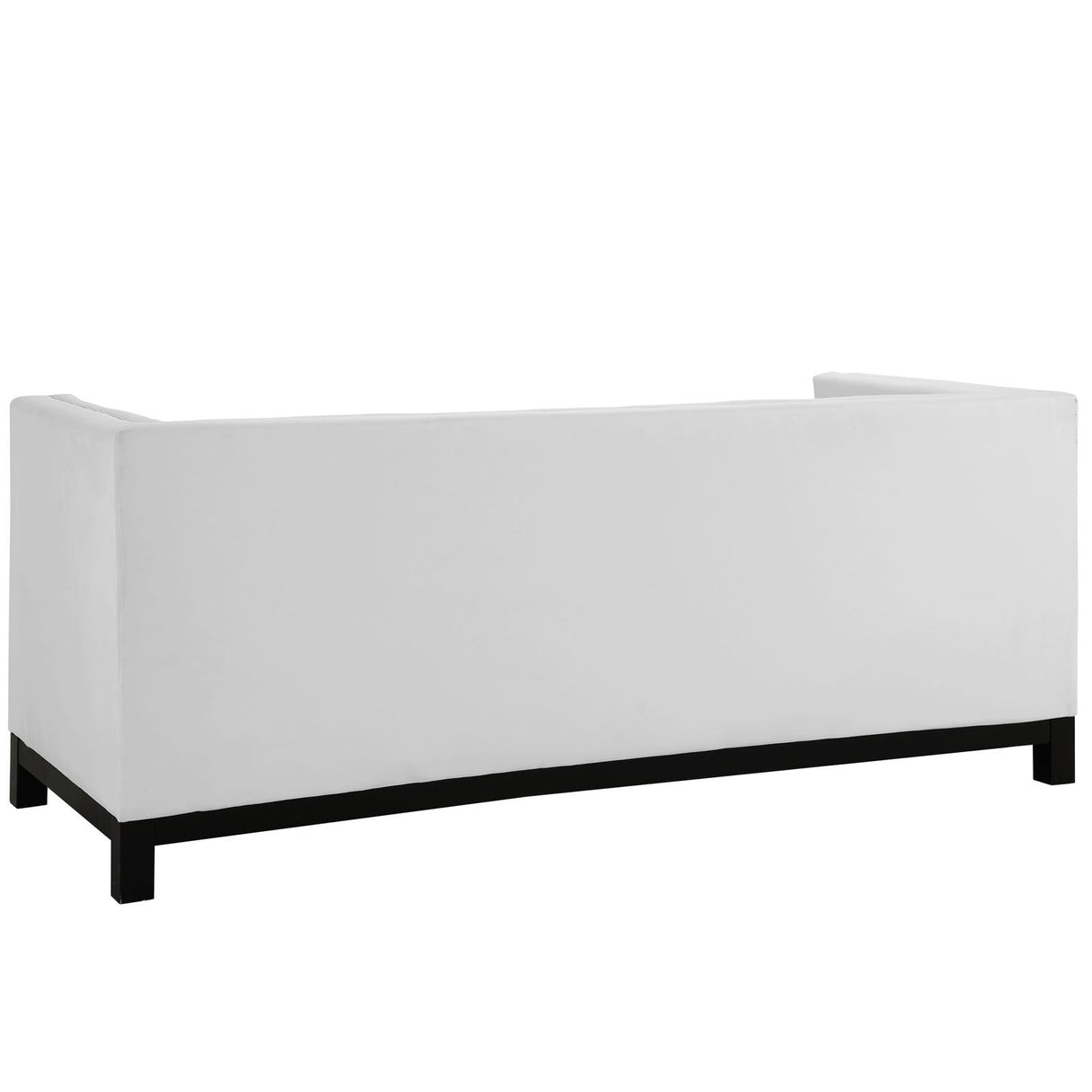 Modway Imperial Modern Bonded Leather Upholstery Sofa with Bolster Pillows in White Modway