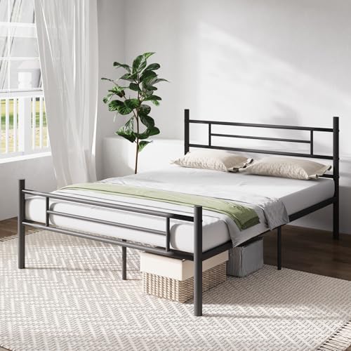 Novilla Full Size Bed Frame with Headboard and Footboard, 14 Inch Metal Platform Bed Frame, Under Bed Storage, Strong Metal Slats Support, Mattress Foundation No Box Spring Needed Novilla