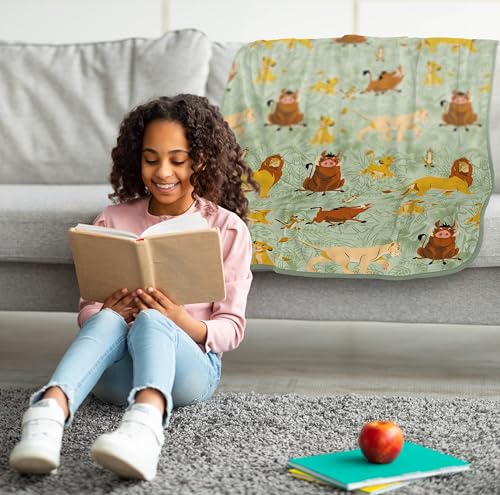 Disney Lion King Plush Throw Blanket - Measures 40 x 50 Inches - Super Soft Lightweight Fleece Safari Animals Bedding with Simba Jay Franco