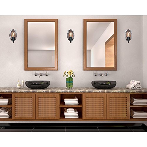 Westinghouse 6331600 Barnwell One-Light Indoor Wall Fixture, Textured Iron and Barnwood Finish with Clear Hammered Glass, 1 Westinghouse