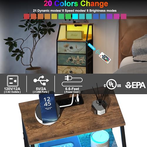 Tohomeor Dresser with Fabric Drawers Nightstand with 2 Tier Shelf Storage Tower for Bedroom Hallway Entryway Closet Organizer Sofa Beside Table Furniture (Multi, 3 Drawers) Tohomeor