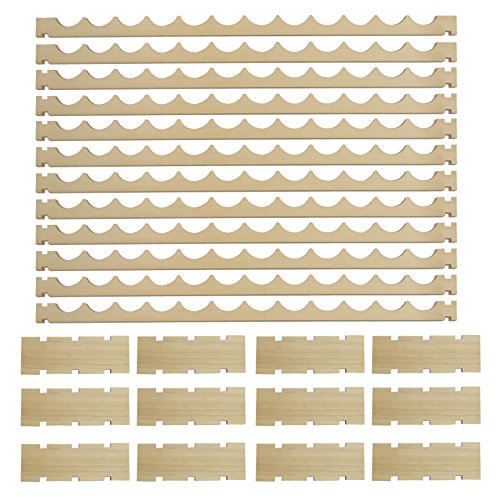 ZENY 72 Bottles Stackable Modular Wine Rack, Freestanding Wine Bottle Holder 6-Tier Wine Holder Display Shelves for Kitchen, Cellar or Basement, Thick Wood Wobble-Free ZENY