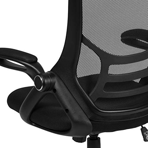 Flash Furniture Porter High Back Black Mesh Ergonomic Swivel Office Chair with Black Frame and Flip-up Arms Flash Furniture