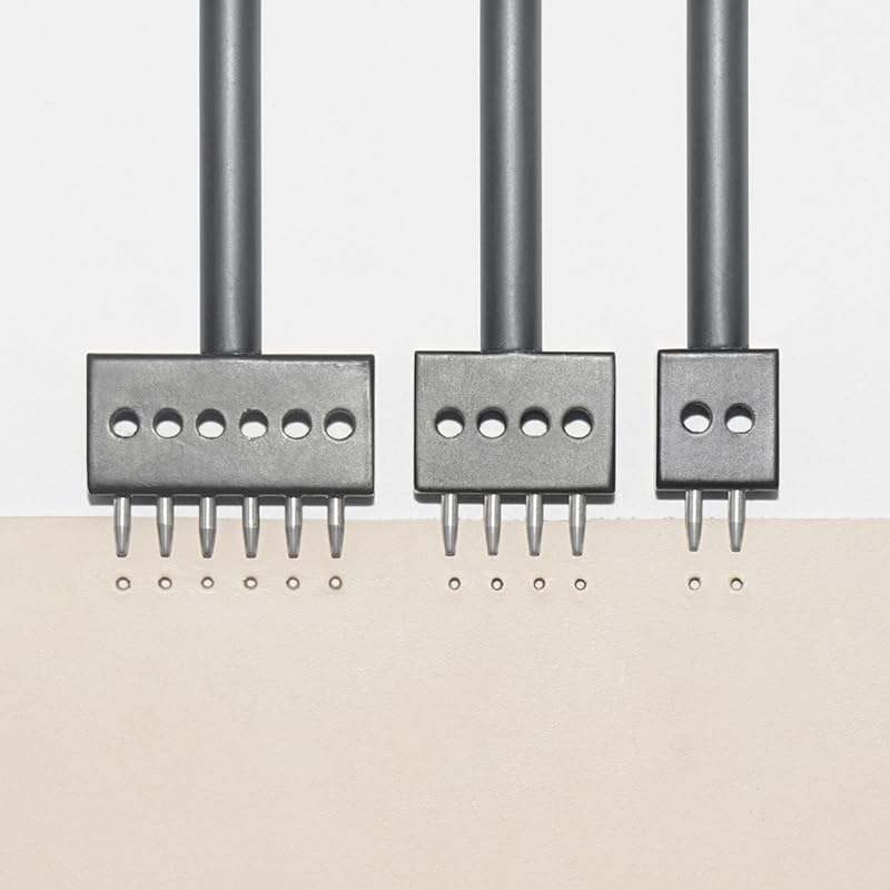 Leather Round Hole Punching Tool 3pcs Prong Punch Tool Set with 2/4/6 Prong Options for Precise Round Hole Punching DIY Leather Craft(6mm) RONGXINGSHENG