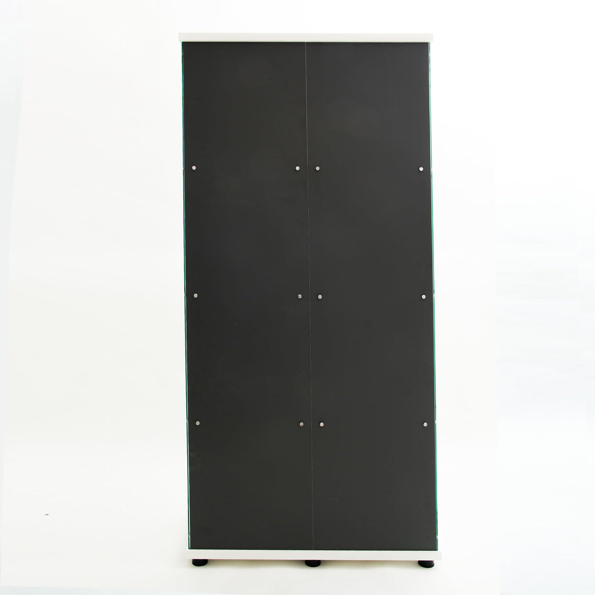 lunhung 65"H Glass Display Cabinet with LED Lights & Mirror Back Panel, 2 Doors Curio Storage Cabinet w/ Adjustable Feet & Lock, 4-Shelf Wood Top Display Case Bookshelf for Living room,Hallway (White) lunhung