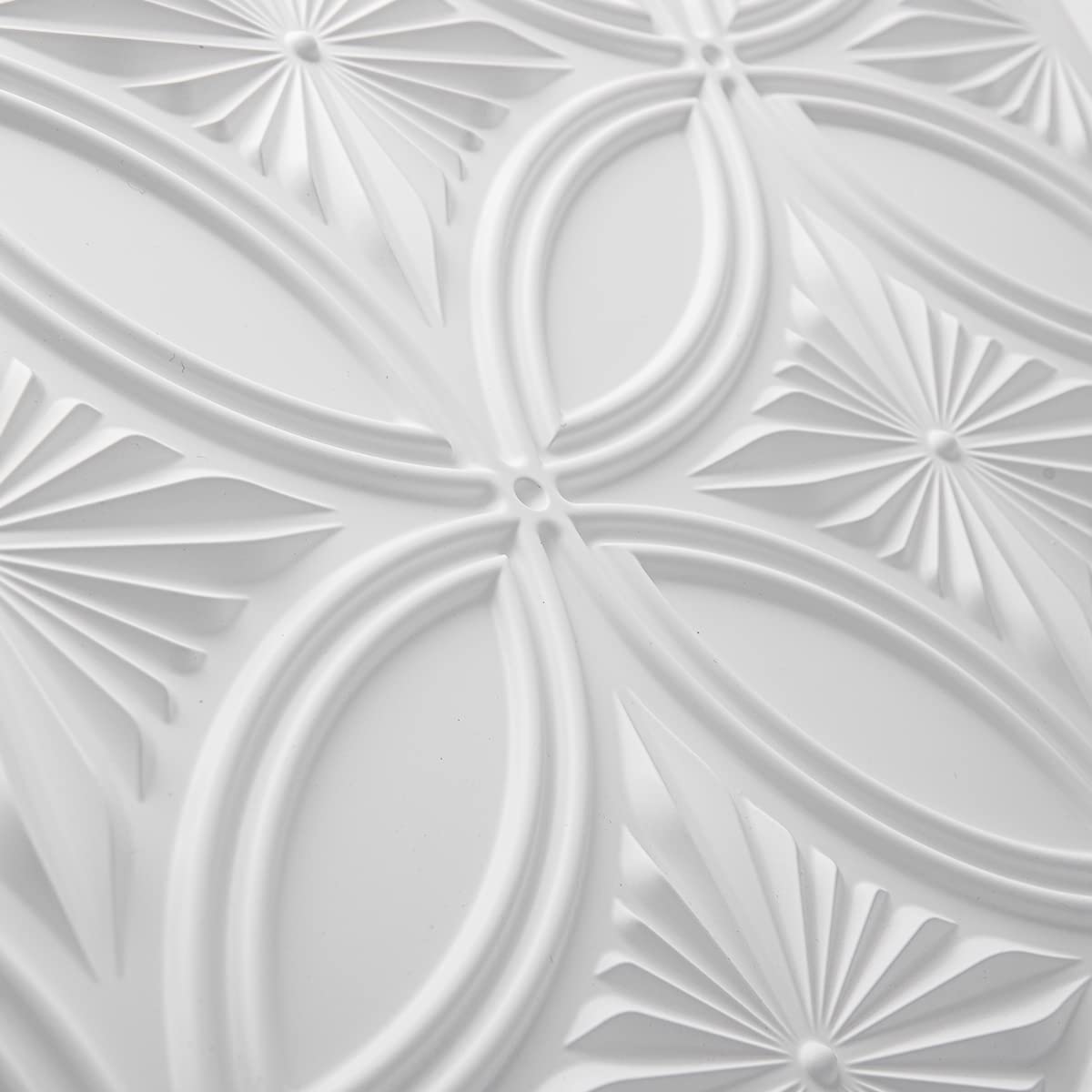 Art3d Decorative PVC Drop Ceiling Tile 2ft x 2ft in White,Glue up Ceiling Panel 24 x 24in.12pcs Art3d