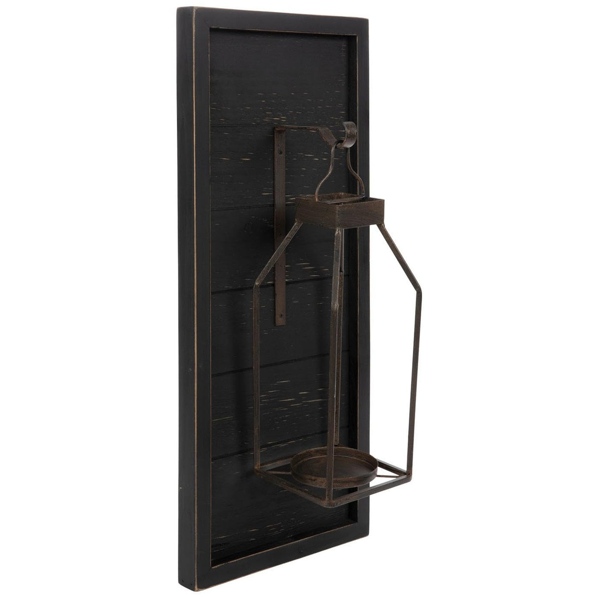 Hobby Lobby Black Shiplap Wood Wall Sconce, 23.5" H x 9.81" W x 7" D, Candle Holder Wooden Wall Decor for Living Room, Bedroom, Dining Room Hobby Lobby