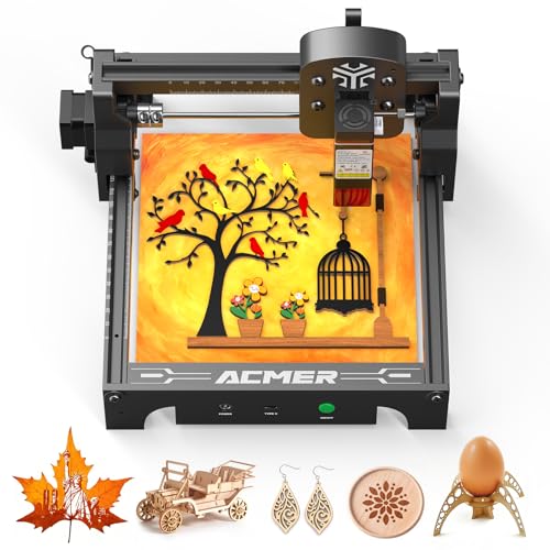 ACMER S1 Laser Engraver for Beginners, 6000mW Lazer Engraving Machine with 130x130mm Working Area, Laser Cutter for Wood, Acrylic, Leather, DIY Crafts & Small Business ACMER