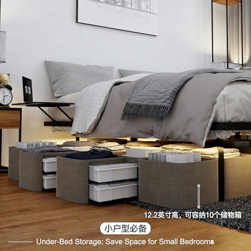 OLALITA Floating Full Size Platform Bed Frame with LED Lights & USB Charging Station Sturdy Metal Frame with Hidden Legs, No Box Spring Needed, Effortless Assembly(Black, Full) OLALITA