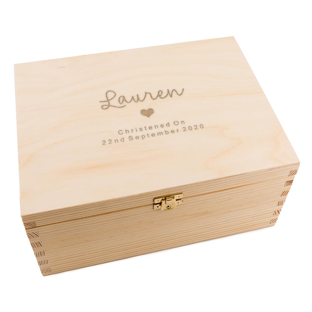Personalized Baptism Keepsake Box - Baptism Gifts for Baby Girl or Boy - Engraved Wooden Keepsake - Memory Box Dust and Things