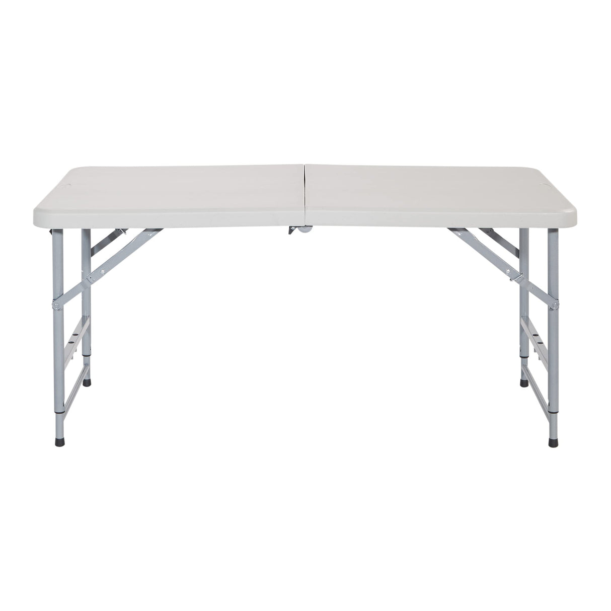 Office Star Resin Multipurpose Rectangle Table, 4-Feet Long, Height Adjustable, Center Folding Table, Light Gray Office Star Products