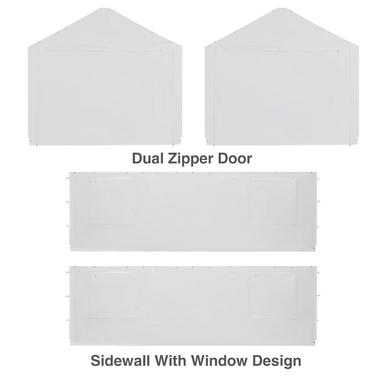 TGEHAP Carport Replacement Sidewall Replacement Sidewall Tarp Top for 10' x 20' Carport Frame Replacement Side Wall Cover Top Cover and Frame Not Included (White) TGEHAP