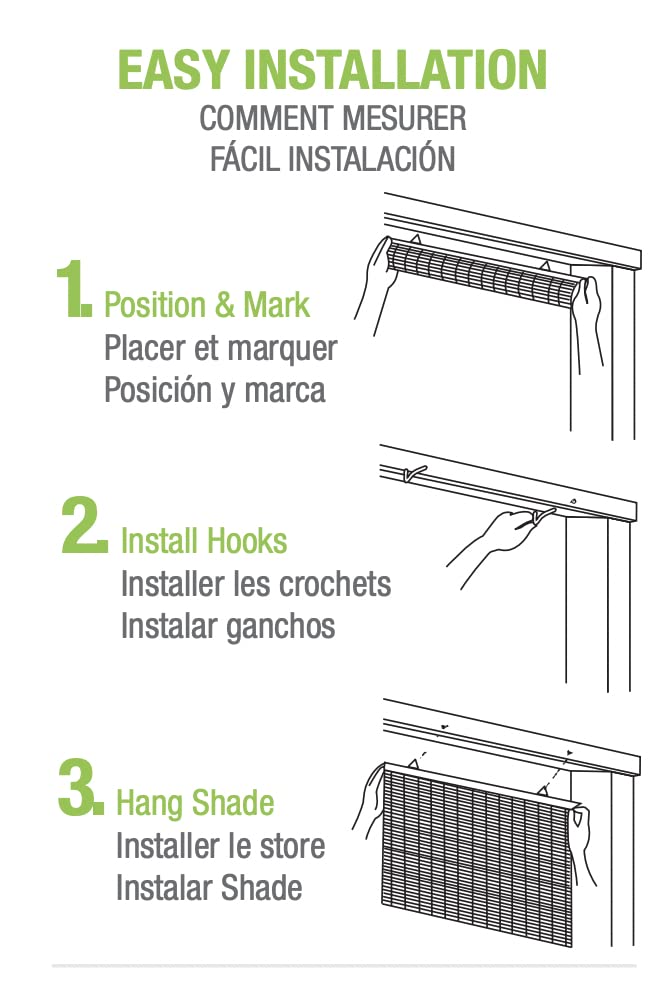 Cocoa Outdoor Bamboo Roller Shades for Patio Privacy - 48" W x 72" L Radiance