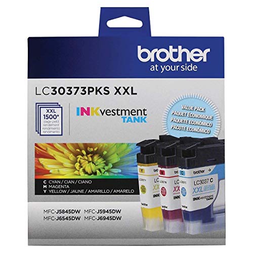 Brother Genuine LC3037BK, LC3037C, LC3037M, LC3037Y Super High-Yield Black/Cyan/Magenta/Yellow INKvestment Tank Ink Cartridge Set, LC3037 Brother