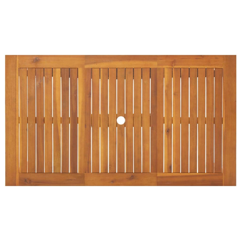 ROMHZKS Patio Table 55.1"x31.5"x29.1" Solid Acacia Wood - Outdoor Garden Table - Garden Table for Dining and Entertaining ROMHZKS