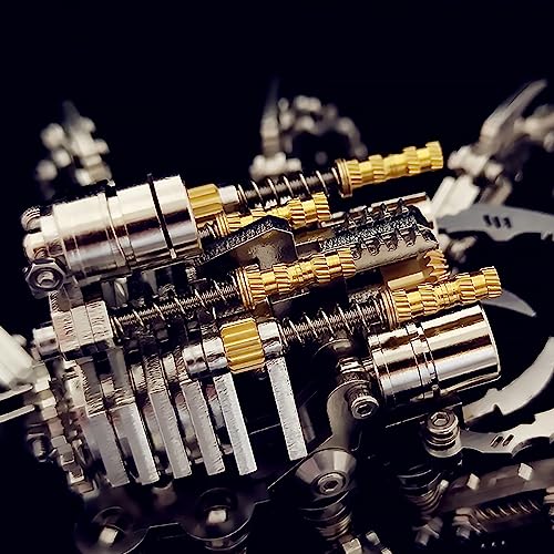 KonHaovF Spider 3D Metal Puzzles for Adults with Light, DIY 3D Metal Model Kits to Build for Adults with Tool, Desktop Model Kits Building Toys for Teens