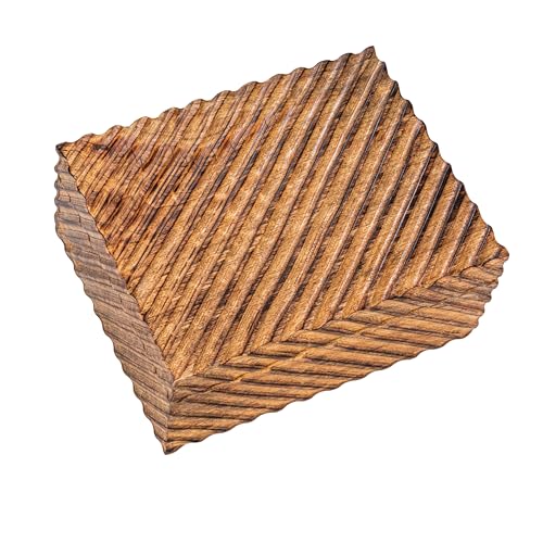 Creative Co-Op Hand-Carved Mango Wood Nesting Boxes with Burnt Finish, Grey, Set of 2 Creative Co-Op