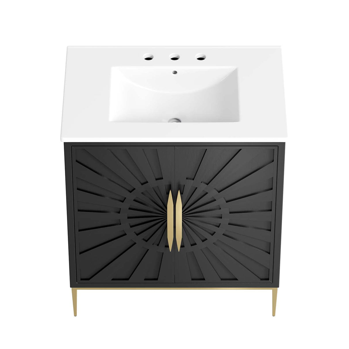 Modway Awaken Bathroom Vanity Cabinet, 30", White Black Modway