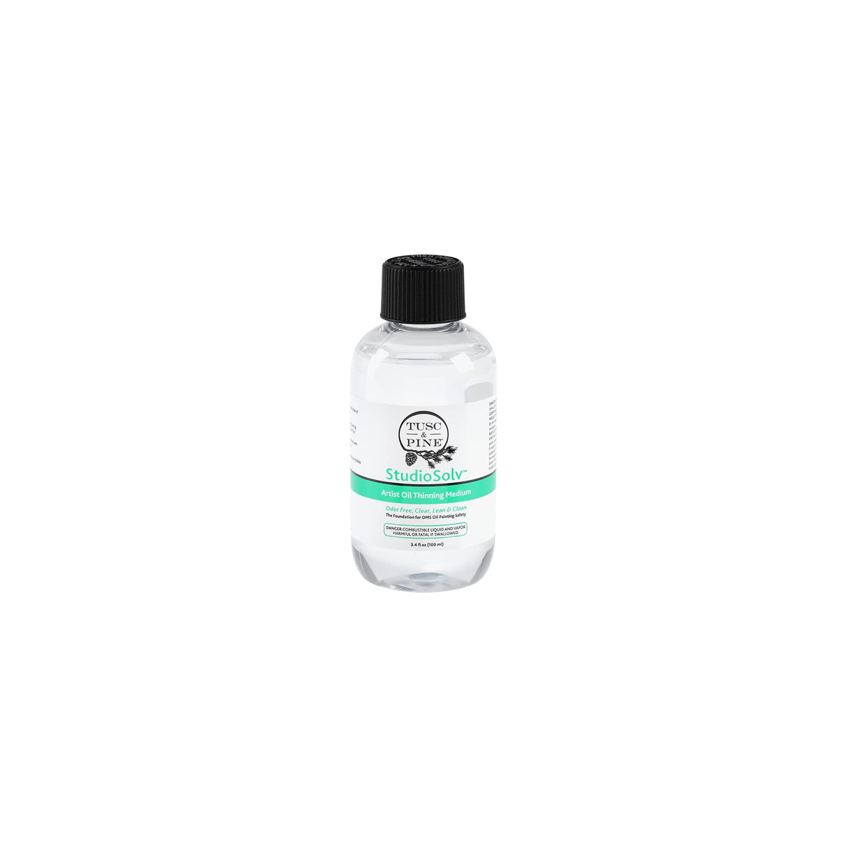Tusc & Pine StudioSolv™ Odorless Mineral Spirits 3.4oz (100ml) - Purified Odor-Free Spirit Solvent For Thinning Oils, Artists, Painting Thinner, Professionals, & More! Tusc & Pine
