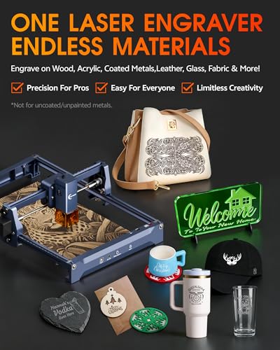 Laser Engraver 10W Laser Engraving Machine for Wood Metal Acrylic Glass Stone, Powerful DIY CNC Portable Laser Cutter 7.9" x 11.8" (Near A4) Offline Engraving Carverall K15 Pro, 10000mW, Class 1 Carverall