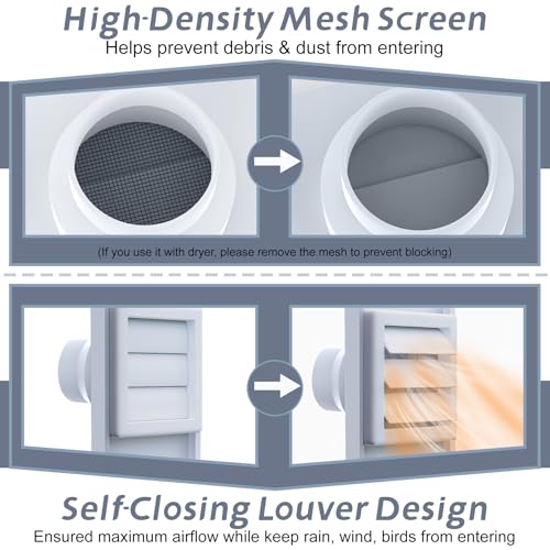 Flamorrow Window Vent Kit with Outdoor Vent Cover Fit for 3" and 4" Hose,Adjustable Window Vent Seal Panels for Exhaust Ventilation Duct of Laser Engraver/3D Printer Enclosure, Dryer, Grow Tent Flamorrow