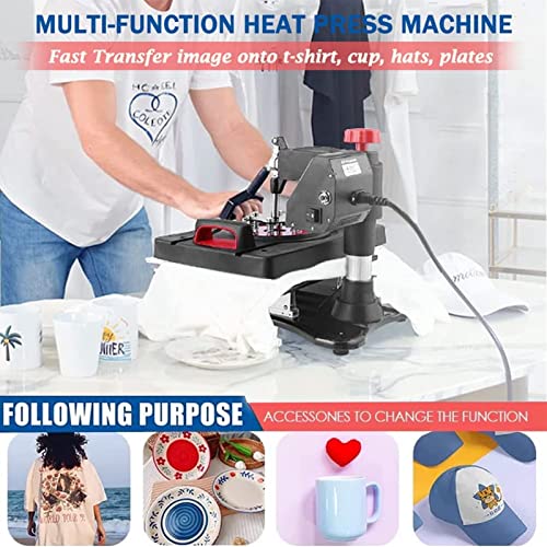 AKEYDIY 8 in 1 Heat Press Machine 12x15 Inch, 360° Swing Away Shirt Press Machine - Digital Heat Transfer Machine, Sublimation Heat Press for T Shirts Hat Cap Mug Plate (ProPress Elite 8 in 1) AKEYDIY