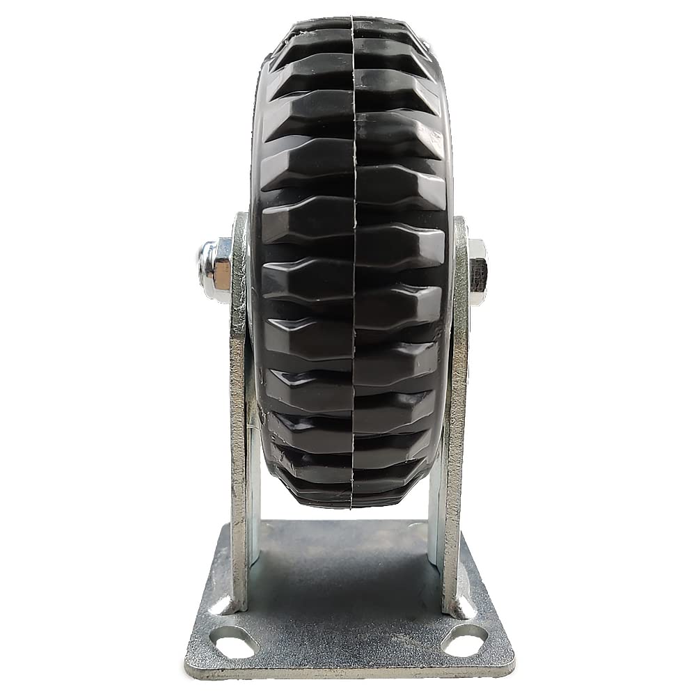 KUNMIN Set of 4 Heavy Duty Casters, 6 inch Polyurethane Ball Bearing Heavy Duty Castor, 2 Fixed Wheels & 2 Lockable Wheels, 6 inch Casters Wheel KUANMIN