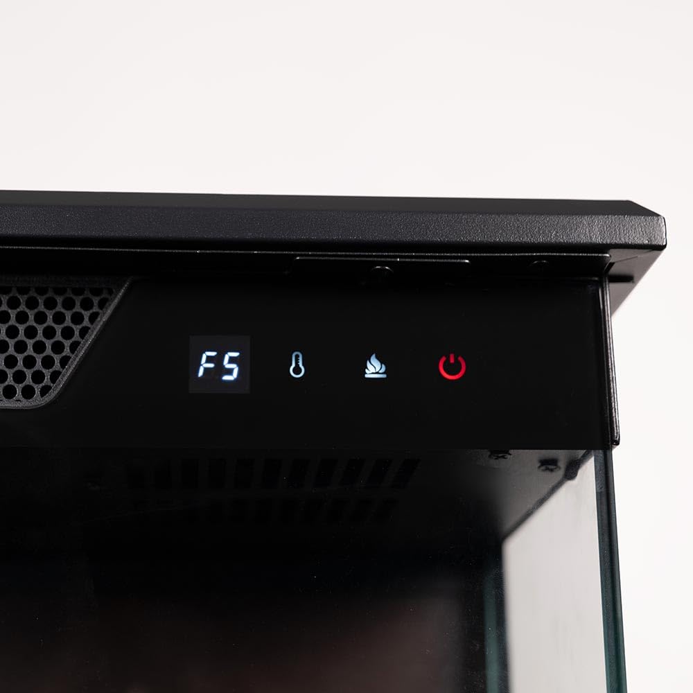 Modern Ember Smart Digital 3-Sided Electric Fireplace Stove Heater | LED Multiple Flame Colors, Works with Wi-Fi App, Alexa and Google | Remote Included | Optional Crackling Sound | Black Modern Ember