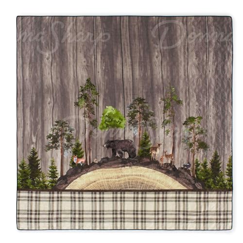 Donna Sharp Wildwood Lodge Polyester Quilt Bedding Set - 3-Piece Queen Size Quilt Set - Includes 90" x 90" Quilt and 20" x 36" Pillow Shams - Machine Washable Donna Sharp