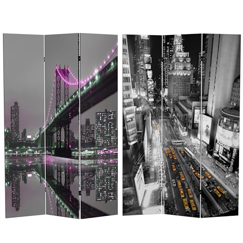 Red Lantern 6 ft. Tall New York Reflections Room Divider, New York State of Mind Red Lantern