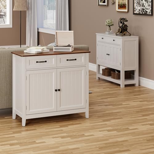 Bealife 32" Buffet Cabinet, Kitchen Island with Storage, Coffee Bar Cabinet with 2 Drawers and Adjustable Shelf, Kitchen Storage Cabinet for Dining Room, Living Room, Entryway (Retro) Bealife