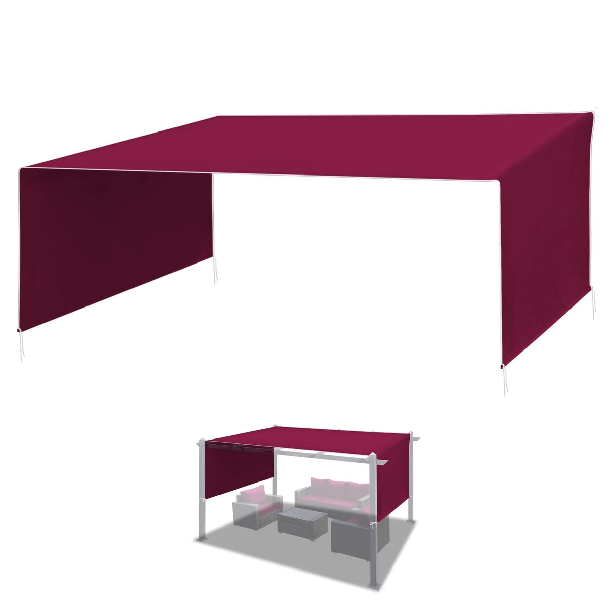 YardGrow 18' L x 8.3' W Universal Pergola Replacement Canopy Top Cover for Pergola Structure (Purple) YardGrow