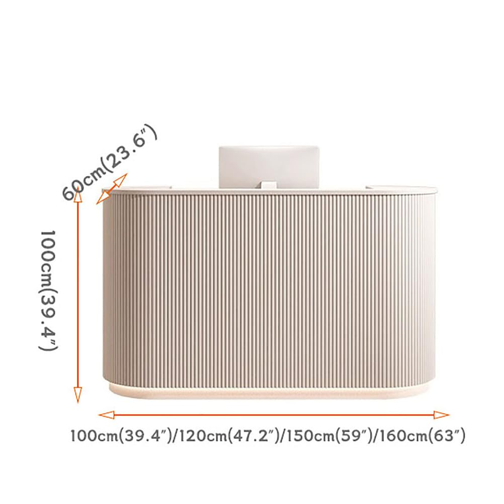 BK&MF Modern Reception Desk with Counter Drawers & Storage Shelves, Reception Room Tables,Checkout Counter for Store Hotel Office,D,120x60x100cm(47x24x39inch) BK&MF