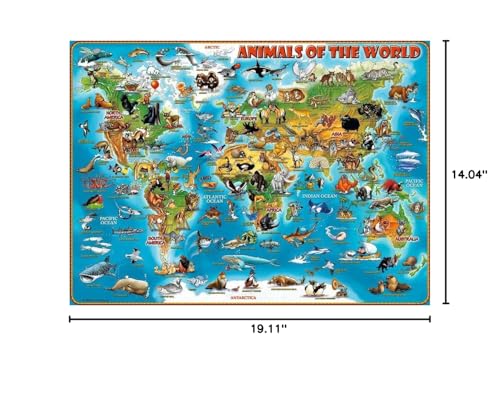 Ravensburger Animals of The World 300 Piece XXL Jigsaw Puzzle forKids - | Unique Piece Design | Anti-Glare Surface | Skill-Building, Fun Activity | Amazon Exclusive Ravensburger