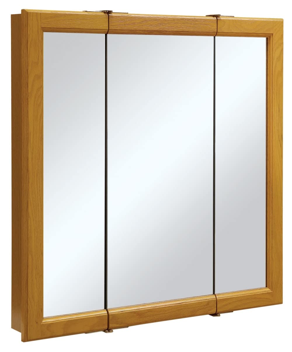 Design House 30 Inch Claremont Bathroom Medicine Cabinet, Wall Mounted, Mirror, Oak, 545301-HOK Design House