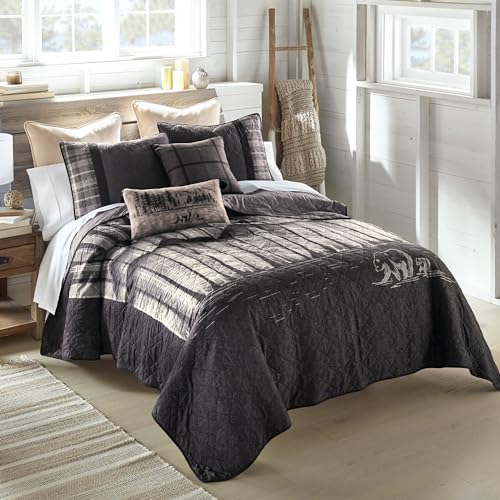 Donna Sharp Nighttime Quilt Bedding Set - 3-Piece King Size Quilt Set - Includes 1 Quilt and 2 Pillow Shams - Machine Washable - Perfect for Rustic Decor Donna Sharp