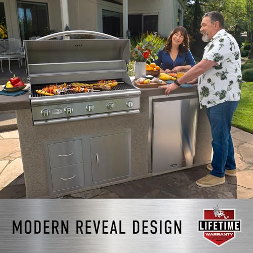 Bull Outdoor Products Premium Components for Outdoor Kitchen BBQ Island 38" 3 Drawer Door Combo with Reveal Bull Outdoor Products
