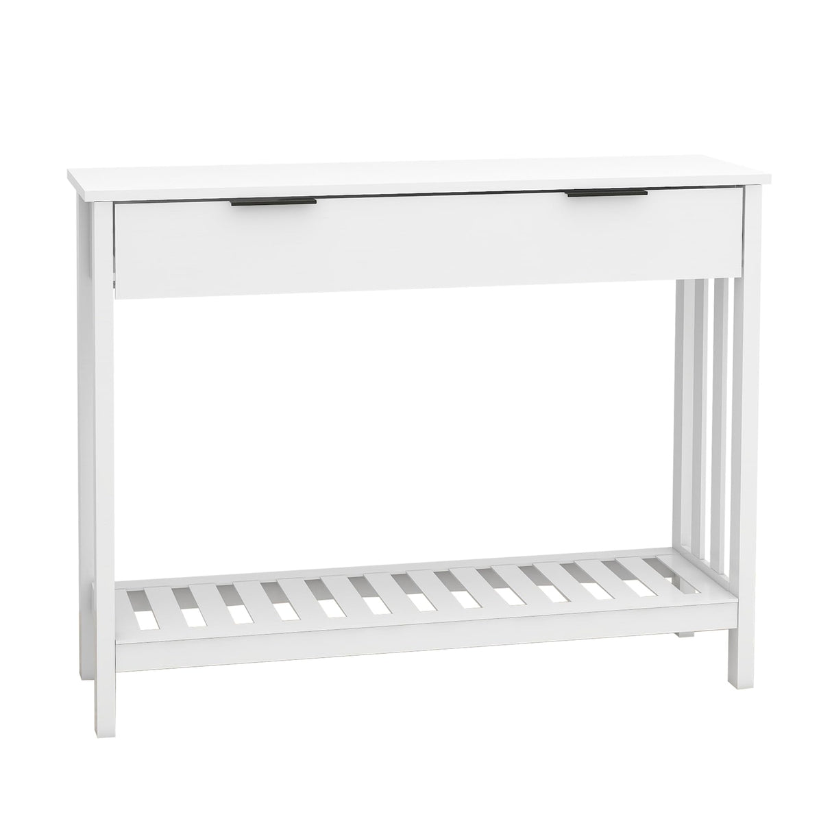 TaoHFE White Narrow Console Table with Storage Modern Wood Entryway Table with Drawer Hallway Table Sofa Tables for Living Room, Entrance Tables for Front Door Corridor, Office, White TaoHFE